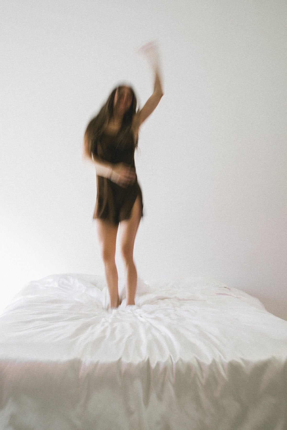 Woman enjoying a bright, sunlit morning
