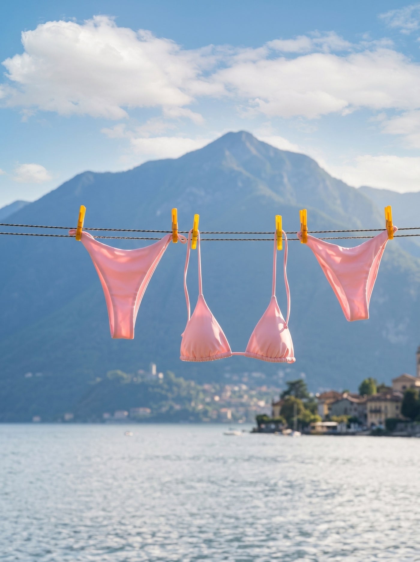 Pink bikini drying on a line over blue water, Skin and Laser Treatment Packages at Pink Laser Clinics Melbourne